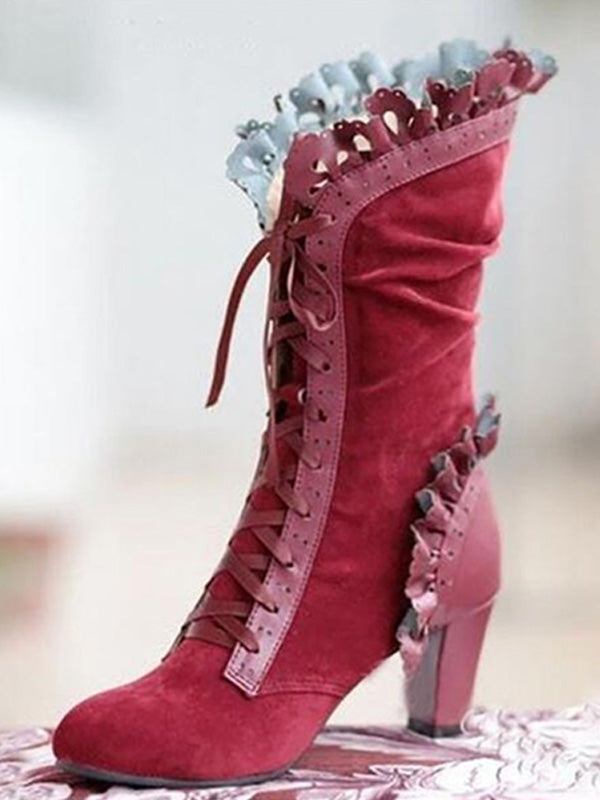 Zapatos de mujer con tacones de encaje