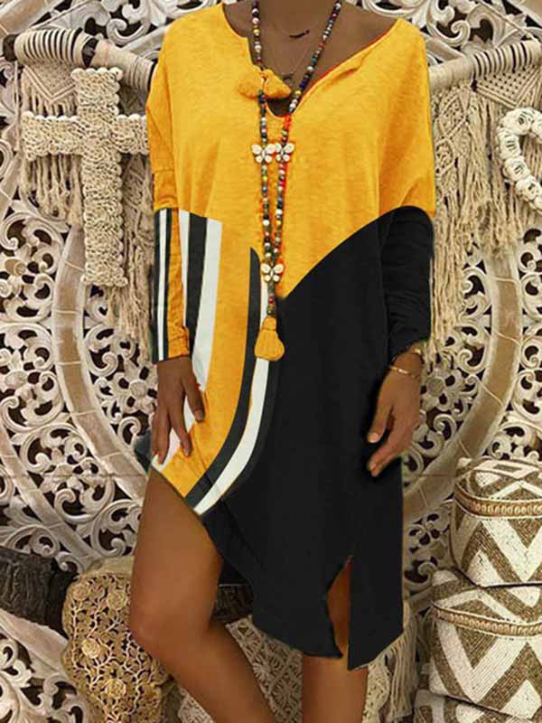 Vestido de costura con cuello en V