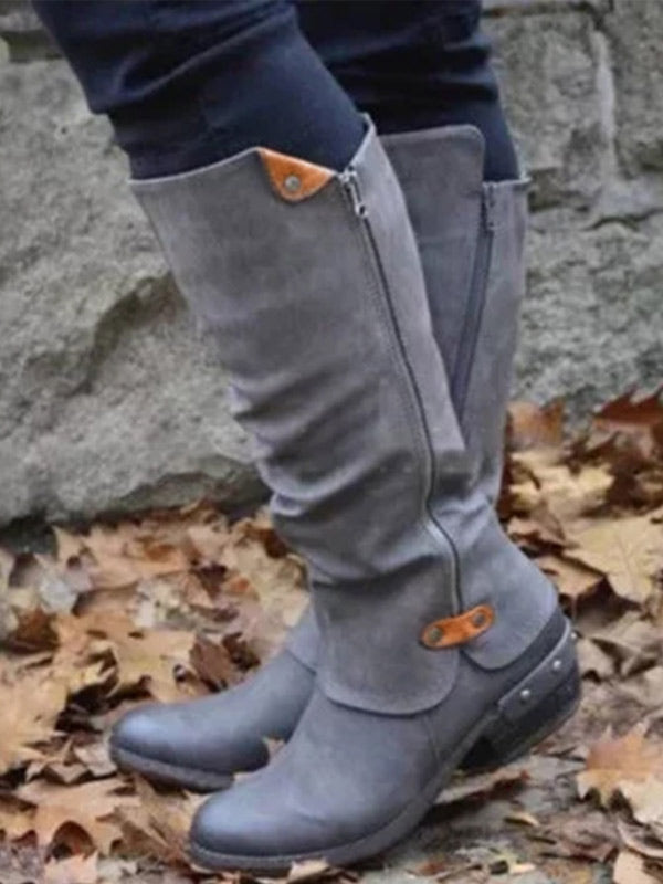 Caballero de remache alto de tacón bajo Damen Vintage