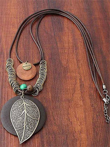 Vintage paraffin rope necklace pendant long t-shirt chain