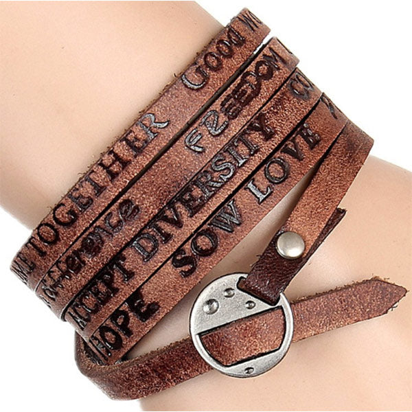 Pulsera vintage de cuero para hombre