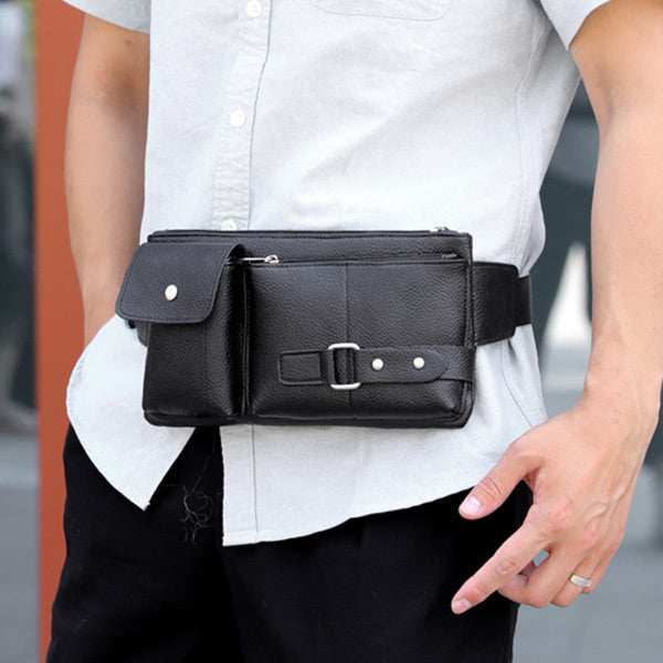 Bolso de cuero casual multifuncional para hombre