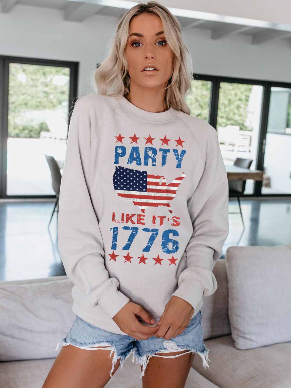 La fiesta de las mujeres es la misma que en 1776. Jersey con estampado de bandera americana