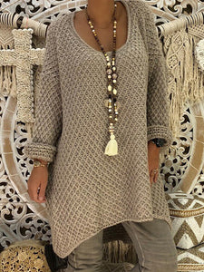 Swing Solid Knitted Fall Dress