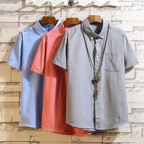 Camiseta de algodón y lino para hombre, lisa, fina, de manga corta.