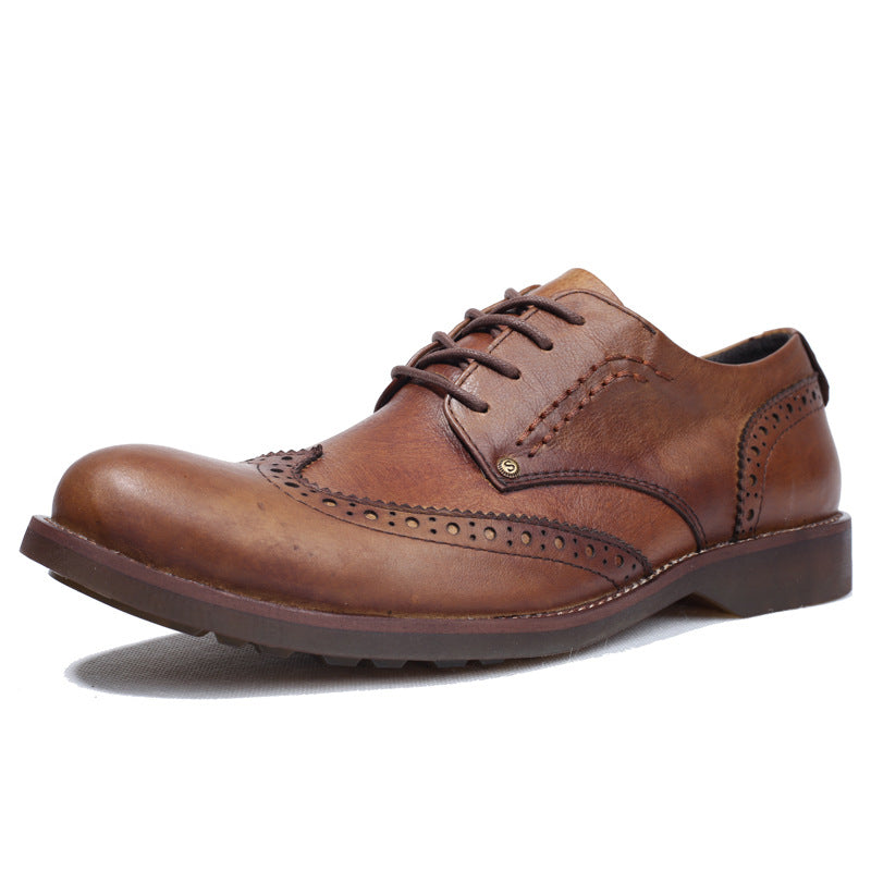 Sactino Brogue zapatos de cuero marrón / negro