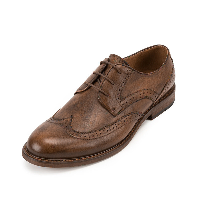 Cuero Sactino Brogue marrón / café
