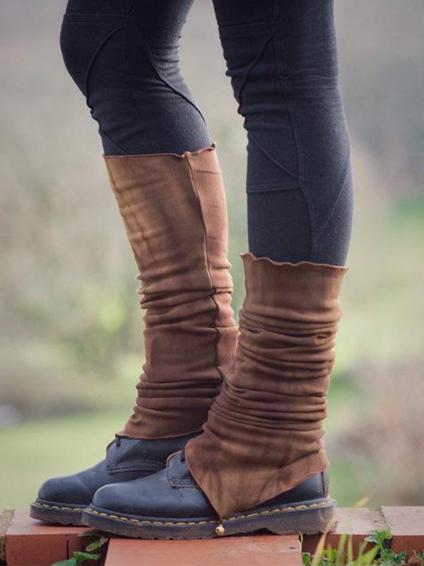 Moterų derliaus spalvos ekologiškos medvilnės dažymas „LegWarmer“