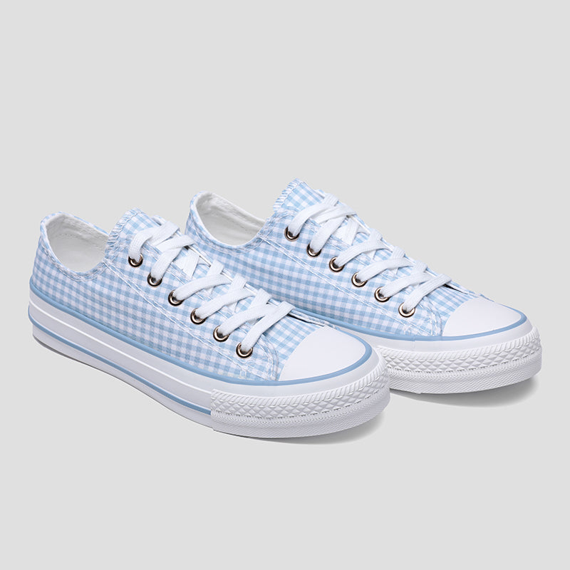 Zapatos de lona a cuadros azul oscuro