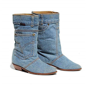 Nuevos zapatos de mezclilla de altura media y baja