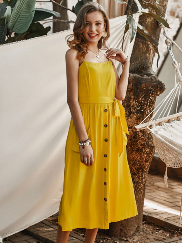 Vestido sin tirantes para mujer con corbata