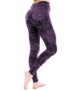 Frauen einfarbige Tasche Tarnhose Yoga