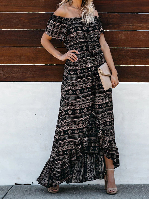 Vestido largo de hombro boho