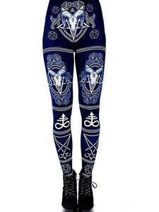 Frauen Retro Ziege drucken Hip Stretch Stretch Leggings