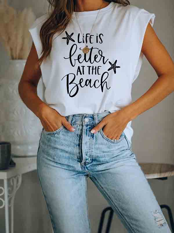 La vida de las mujeres es mejor en la playa Camisetas estampadas