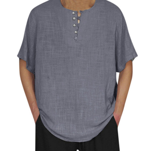 Vyriški laisvi ir patogūs lininiai marškinėliai