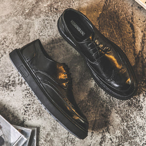 Sactino Brogue zapatos de cuero marrón / negro