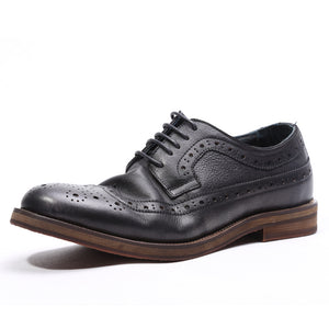 Sactino Brogue zapatos de cuero de vino negro / tinto