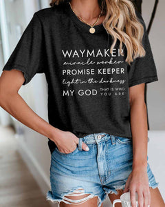 Frauen Way Maker Songtexte Faith Print T-Shirt