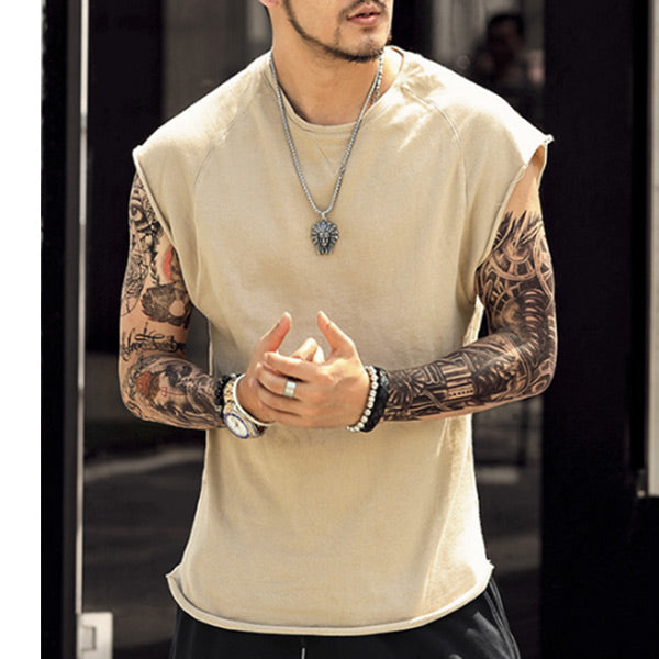 Camisa casual sin mangas para hombre