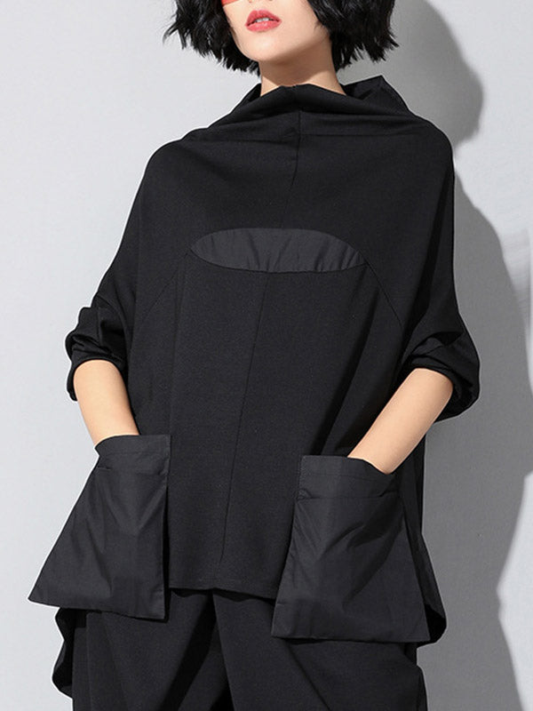 Camiseta de manga larga para mujer con bolsillos