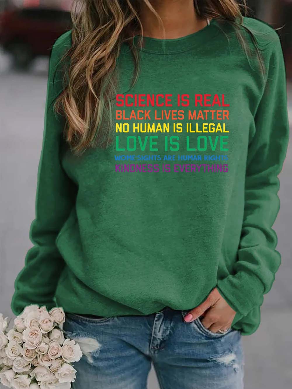 Love for Women is Love for Black Animals for a Sweater Print