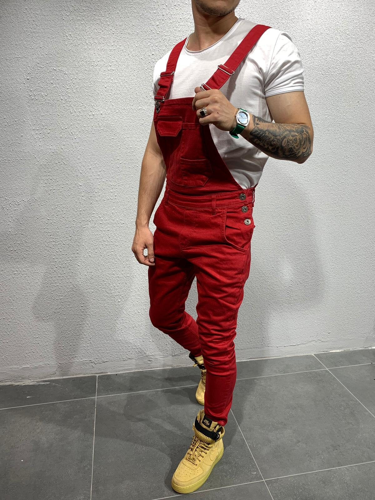 Wish Amazon moda hombre tirantes mamelucos de mezclilla pantalones de mezclilla rasgados comercio exterior monos populares