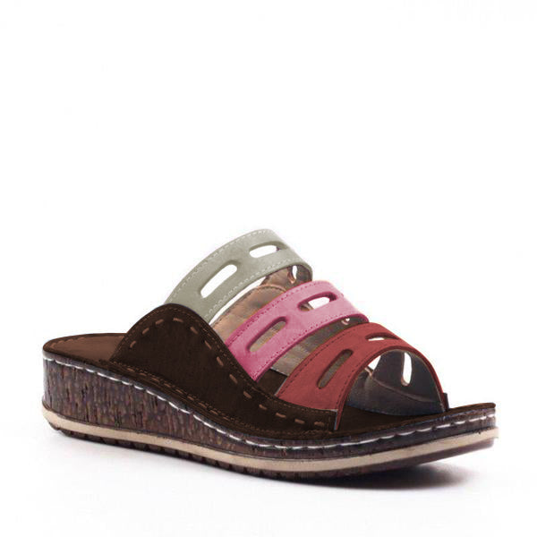 Women Chic  Three-color stitching Sandals