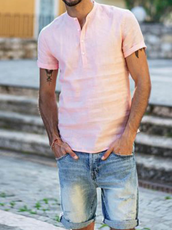 Camisa de manga corta de algodón para hombre