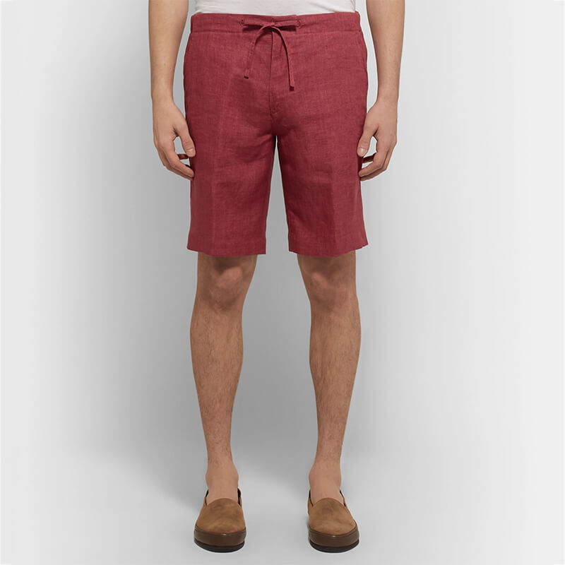 Cordones ultra suaves y cómodos de verano para hombres con cremallera, shorts de lino ecológicos