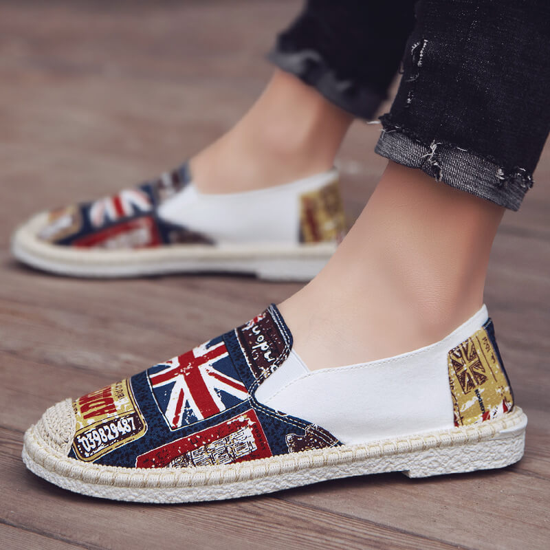 Zapatos de cáñamo cómodos de moda para hombre, lujo y verano.