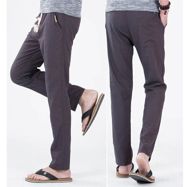 Calzoncillos de algodón y lino rectos para hombres