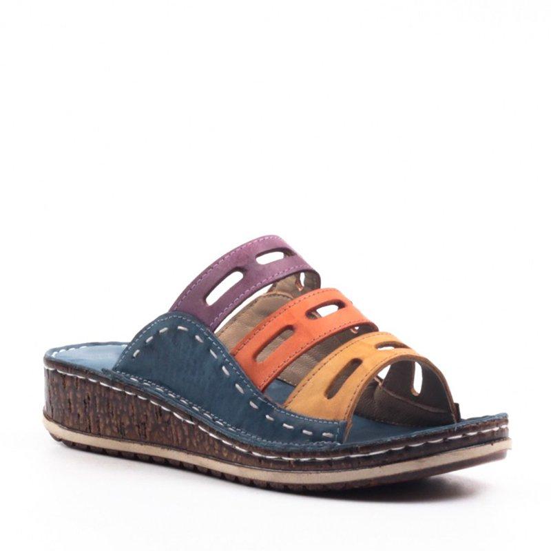 Women Chic  Three-color stitching Sandals