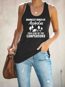 Frauen betrunkenster Haufen Arschlöcher Campground Print Tank