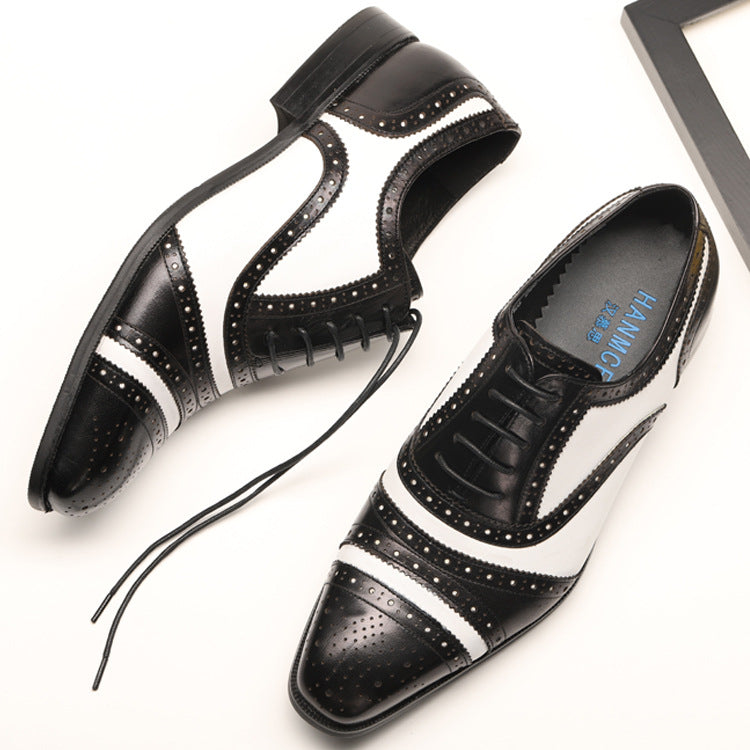 Sactino Brogue zapatos de cuero marrón / negro