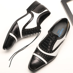 Sactino Brogue zapatos de cuero marrón / negro
