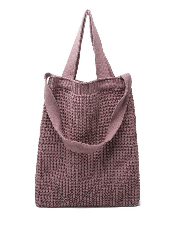 Moteriškas vilnonis megztas pečių krepšys