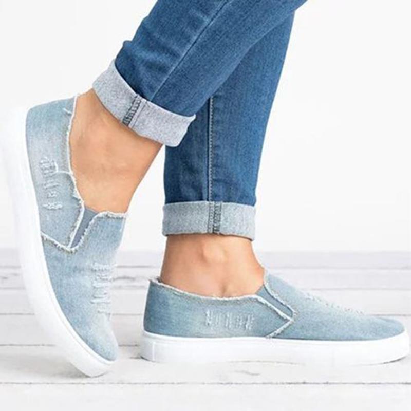 Women's easy wear Low Top Denim Flats
