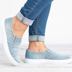 Women's easy wear Low Top Denim Flats