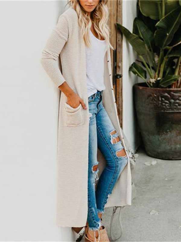 Jersey de bolsillo de manga larga abotonado