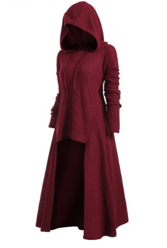 Vestido grande de color liso con capucha