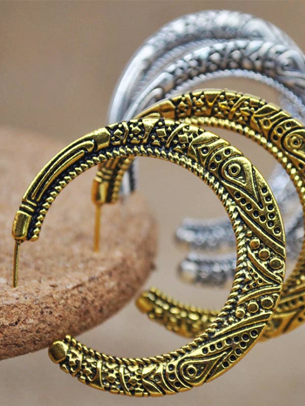 Pendientes vintage de mujer galvanizados