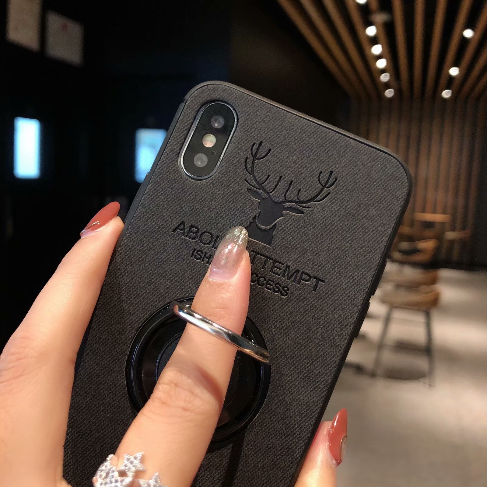 Luxury Deer Fabric Phone Case with silicone protection for iPhone 6 6S 7 8 Plus X XS XR XS MAX