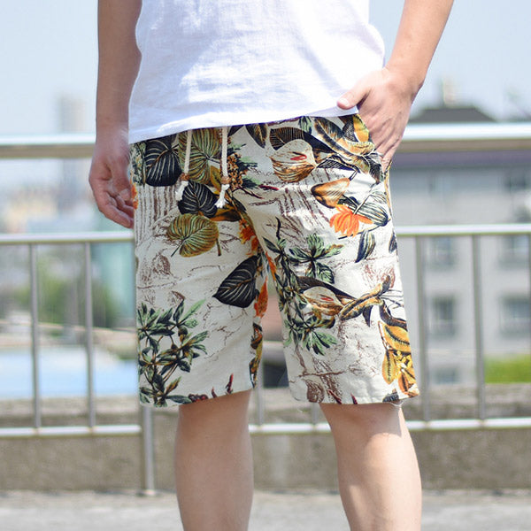 Pantalones sueltos de algodón y lino para hombres.