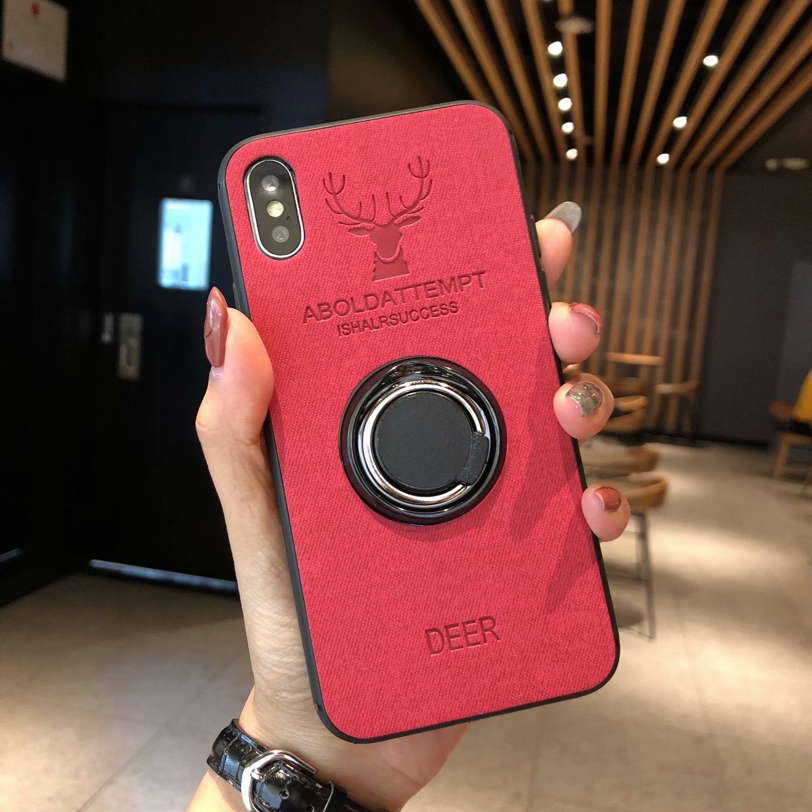 Luxury Deer Fabric Phone Case with silicone protection for iPhone 6 6S 7 8 Plus X XS XR XS MAX