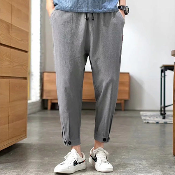 Pantalones de lino rectos para hombre