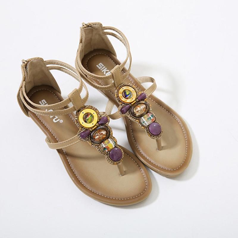 Sandalias romanas con cuentas boho