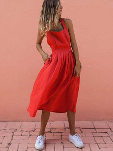 Vestido plisado con mangas abotonadas