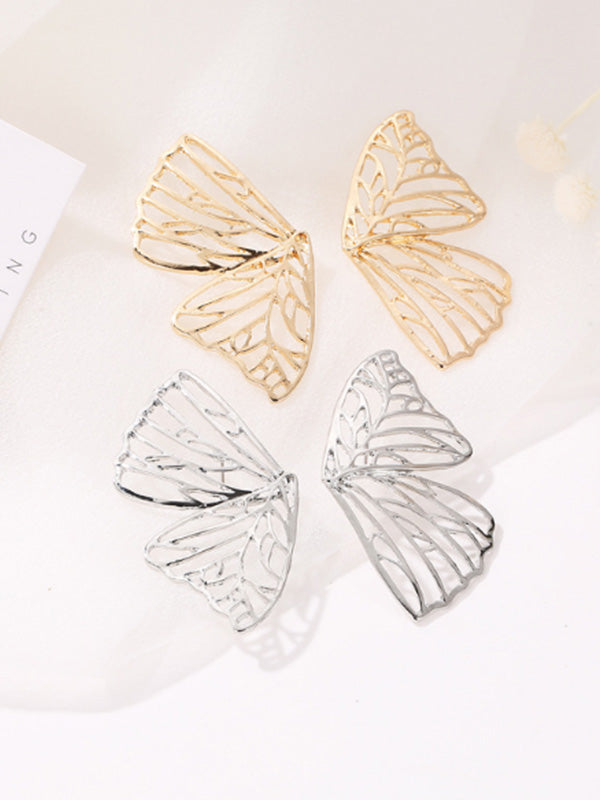 Pendientes de mariposa con alas huecas para mujer