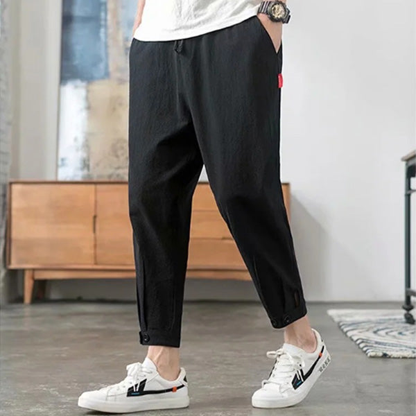 Pantalones de lino rectos para hombre